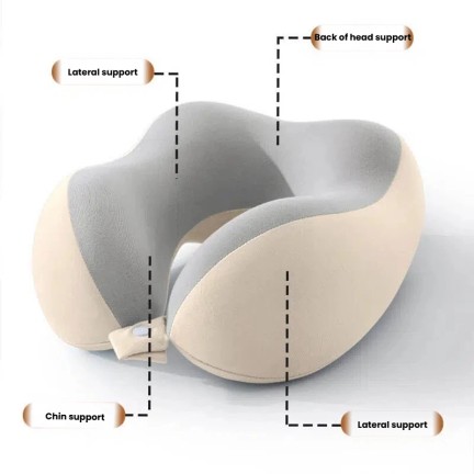 360-Degree Support Memory Foam Travel Neck Pillow