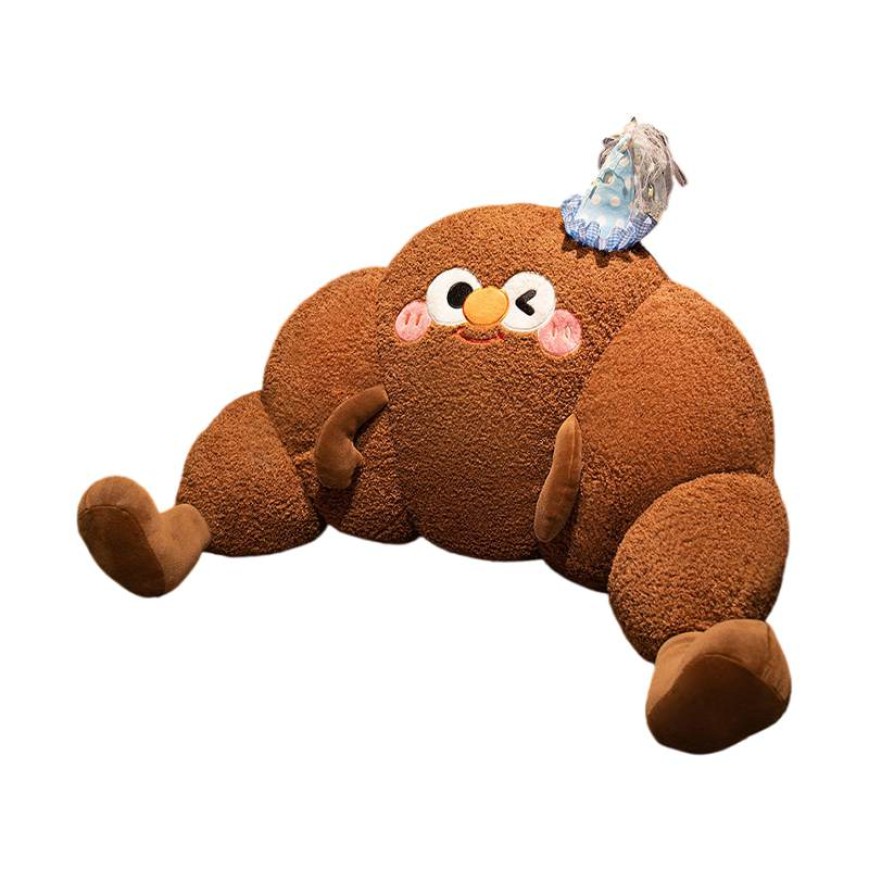 Croissant-Shaped Plush Cushion