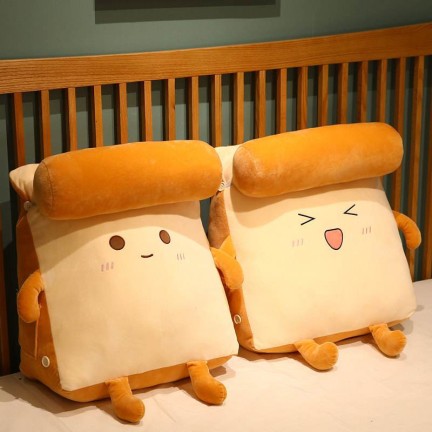 Washable Triangle Toast Bread Bed Backrest Pillow