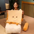 Washable Triangle Toast Bread Bed Backrest Pillow