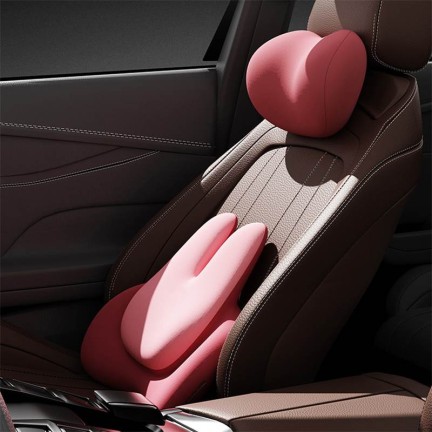 Ergonomic Curved Neck Support Memory Foam Headrest and Enhanced Lumbar Cushion Set