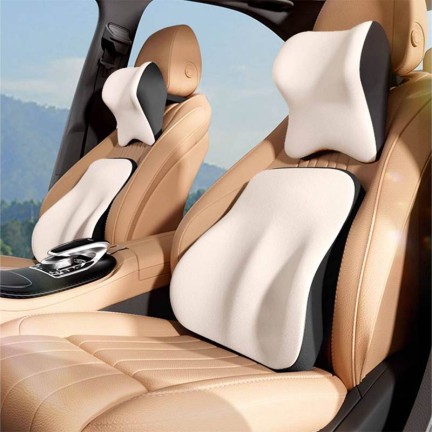 Professional Upgrade Car Neck Pillow and Lumbar Support Set
