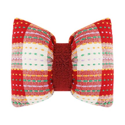 Red Plaid Faux Fur Lumbar Support and Headrest Set