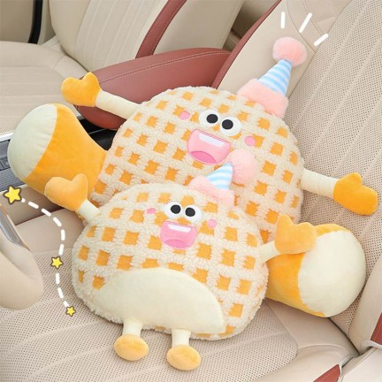 Cartoon Hug Monster Car Headrest and Lumbar Support Set