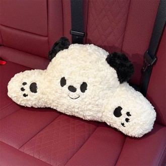 Bear Plush Car Headrest and Lumbar Support Set
