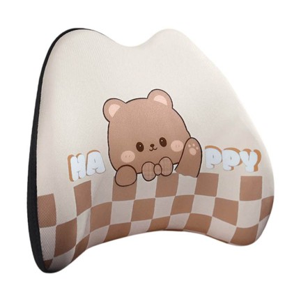 Cartoon Bear Memory Foam Car Headrest and Lumbar Support Set