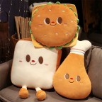 Cartoon Hamburger, Chicken Leg, Toast Plush Cushion Pillow