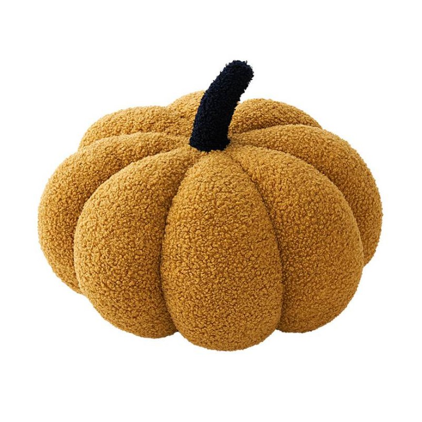 Sherpa Pumpkin-Shaped Decorative Pillow