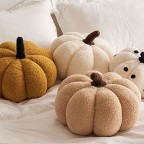 Sherpa Pumpkin-Shaped Decorative Pillow