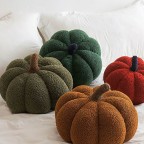 Sherpa Pumpkin-Shaped Decorative Pillow