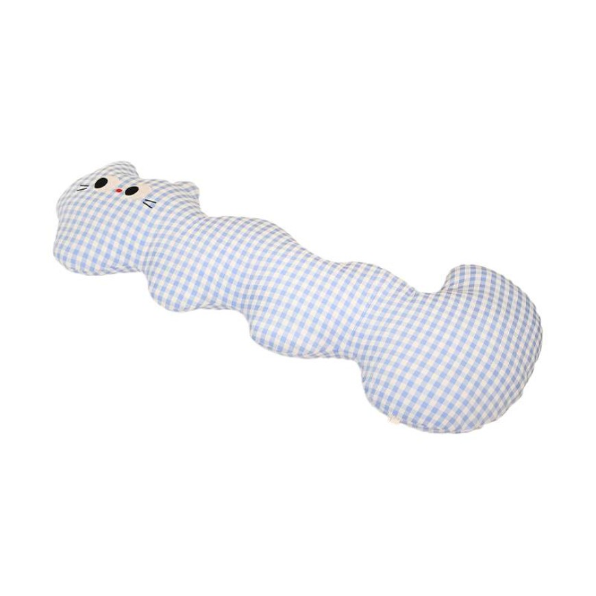 Seersucker Check Cat-Shaped Body Pillow