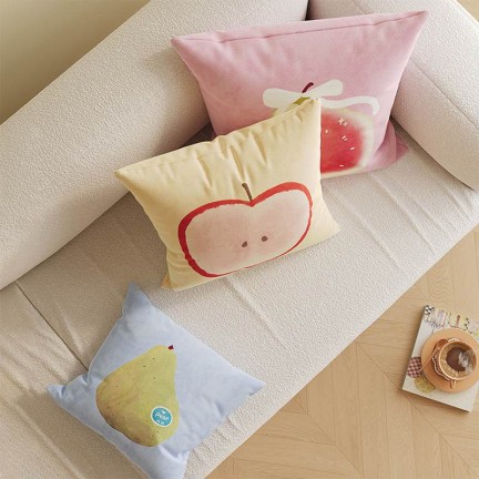 Dopamine Style Printed Square Pillow Cover and Insert Set