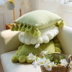 Knit Tassel Decorative Pillow Cover and Insert Set