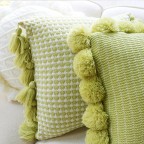 Knit Tassel Decorative Pillow Cover and Insert Set