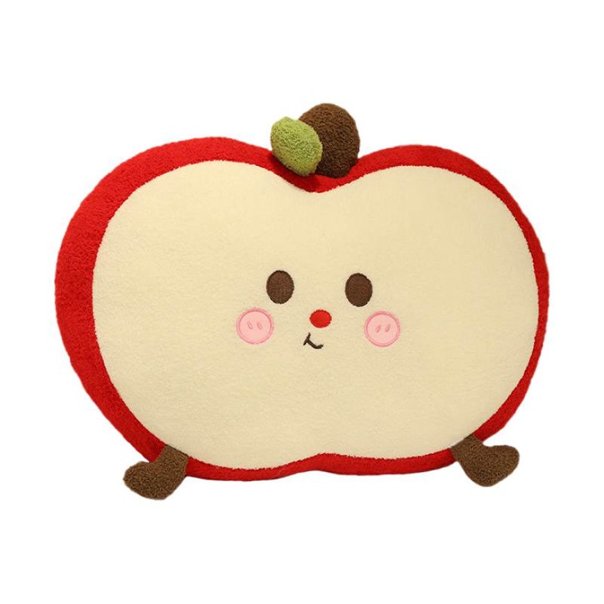 Red Nose Apple Shaped Throw Pillow