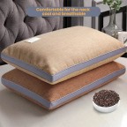 Buckwheat Hull Neck Support Pillow with Linen Cover
