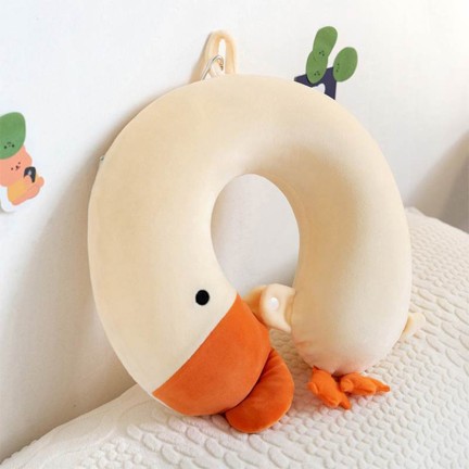 Cartoon Plush Duck Memory Foam U-Shaped Neck Pillow