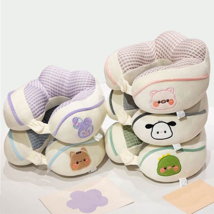 Waffle Pattern U-Shaped Travel Pillow